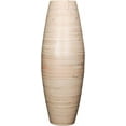thumbnail image 2 of Green Floral Crafts 27-inch Natural Bamboo Cylinder Floor Vase Wooden for Dried Flowers Branches Perfect Spa Office Dining Living Room Entry Way Home Decoration, Natural, 2 of 7