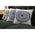 thumbnail image 5 of Ambesonne White Throw Pillow Cover 4 Pack, Retro All Seeing Eye Art, 16", Blue White, 5 of 5