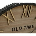 thumbnail image 4 of DecMode 36" Brown Wooden Wall Clock with Gold Accents, 4 of 12