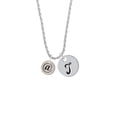 thumbnail image 2 of Delight Jewelry Silvertone Disc 1/2'' - Symbol - At Sign - @ - Silvertone Script Initial Disc - T - Charm Necklace, 20"+3", 2 of 4