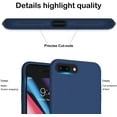 thumbnail image 4 of Compatible with iPhone 8 Plus Case, iPhone 7 Plus Slim Liquid Silicone Full Covered Soft Gel Rubber Case Cover for iPhone7 Plus/iPhone 8 Plus 5.5 inch-Navy Blue, 4 of 6