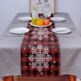 thumbnail image 4 of Chemin de Table en Coton et Lin Long Chemin de Mariage 18x72 Pouces Flocons de Neige de Noël sur Rouge et Noir Carreaux de Buffle Flocons de Neige Foulard de Commode Chemins de Table Décorations de Table Rustiques Lignes de Table, 4 of 8