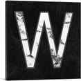 thumbnail image 1 of ARTCANVAS Classy Black White Marble Alphabet Letter W Canvas Art Print - Size: 26" x 26" (1.50" Deep), 1 of 9