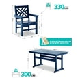 thumbnail image 2 of 7-Piece All-Weather HDPE Patio Dining Set for 6 with Umbrella Hole  (Blue), 2 of 18