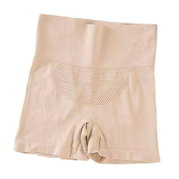 Yokua Women Seamless Tummy Control Boxer Panties Shapewear Solid Color Safety Shorts