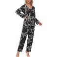 thumbnail image 2 of Anygrew Women's Pajamas Set Long Sleeve Shirts and Long Pants 2 Piece Pjs Sleepwear with Pockets, 2 of 8