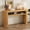 Natural, variant on Kevinplus Pustic Console Table with Fluted Legs - Farmhouse Entryway Sofa Table, Vintage Oval Hallway Accent Table with Ash Veneer Top and Glaze Finish, Open Shelf, Espresso