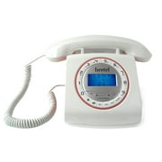 Beetel M73 Caller ID Corded Landline Phone with 16 Digit LCD Display, Retro Design, Alphanumeric Keypad, 2-Way Speaker Phone, Adjustable Ringing (White & Red)(M73)