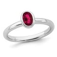 thumbnail image 1 of 1/2 Carat (ctw) Lab-Created Ruby Ring in Sterling Silver, 1 of 4