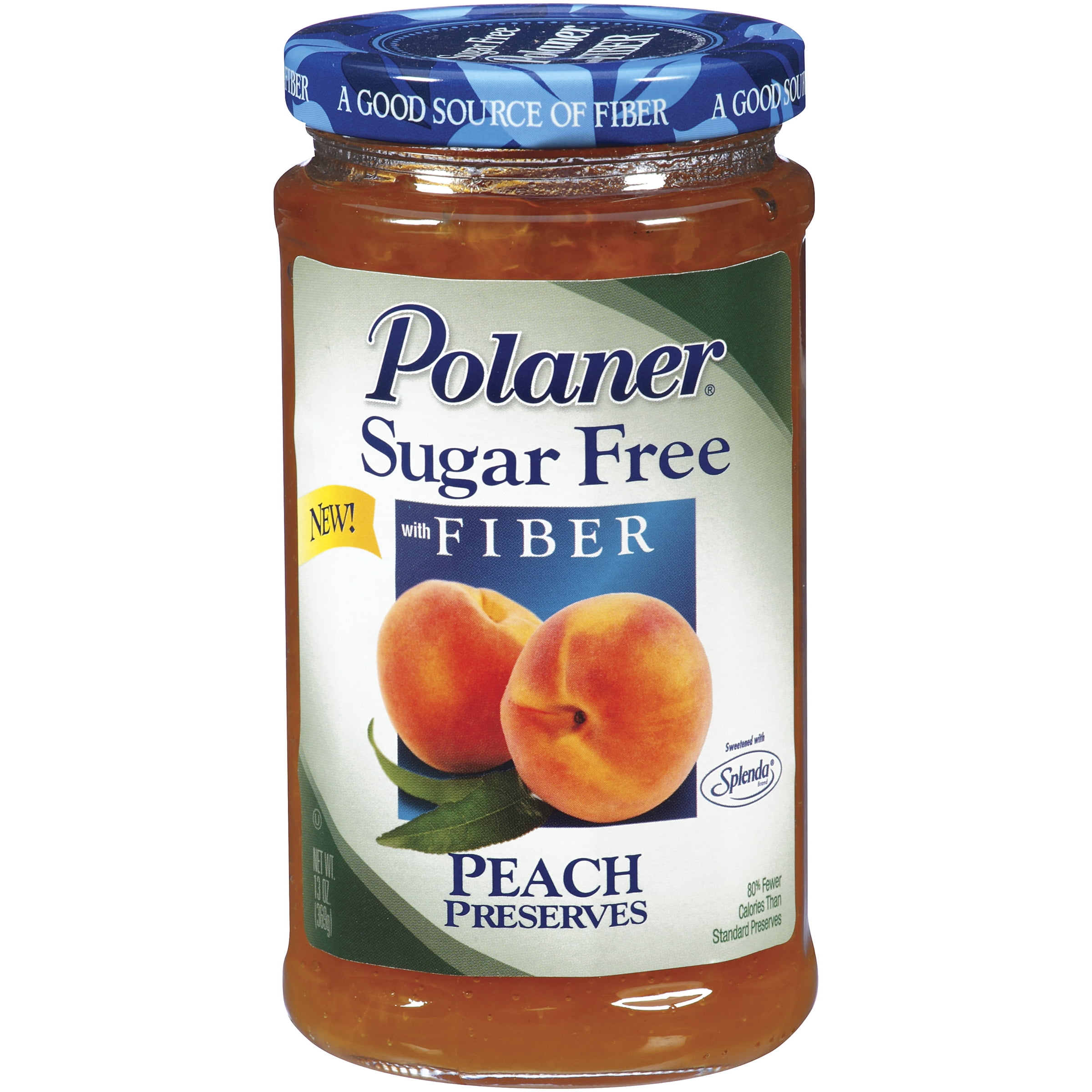 Polaner Sugar Free Peach Jam With Fiber, 13 Oz