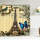 thumbnail image 2 of Juego de 4 cortinas de ducha rosas con diseño de la Torre Eiffel de París, decoración para baño con alfombras antideslizantes, alfombrilla en forma de U, tapa de inodoro, cortinas de baño, 2 of 7