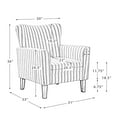 thumbnail image 4 of Upholstered Wingback Accent Armchair Lounge Seat Single Sofa with Stripe Pattern for Home Bedroom, Blue, 4 of 10
