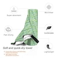 thumbnail image 3 of YFYANG Adult Microfiber Portable Travel Towel, Green Abstract Geometry Quick Dry Towel with Hiking Buckle PVC Pouch, 16" x 31.5", 3 of 6