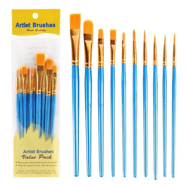 Juego de 10 pinceles para pintar TANGJMXG kit de pinceles profesionales de nailon para óleo y acuarela