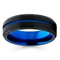 thumbnail image 2 of Blue Tungsten Ring 6mm Blue Tungsten Ring Anniversary Ring Men & Women Brush Ring, 2 of 2