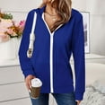 thumbnail image 2 of Otntypg Fall Women Casual Full Zip Up Hoodie Lightweight Comfy Loose Long Sleeve Sweatshirt Trendy Oversized Hooded Outwear Jacket with Pockets Blue XXL, 2 of 6