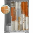 thumbnail image 3 of Shower Curtain Bathroom Set Orange Gradient Oil Painting Art Waterproof Fabric Shower Curtains with Grommets&Hooks Gray Color Block Privacy Bath Curtain for Bathtub 48x72in, 3 of 7