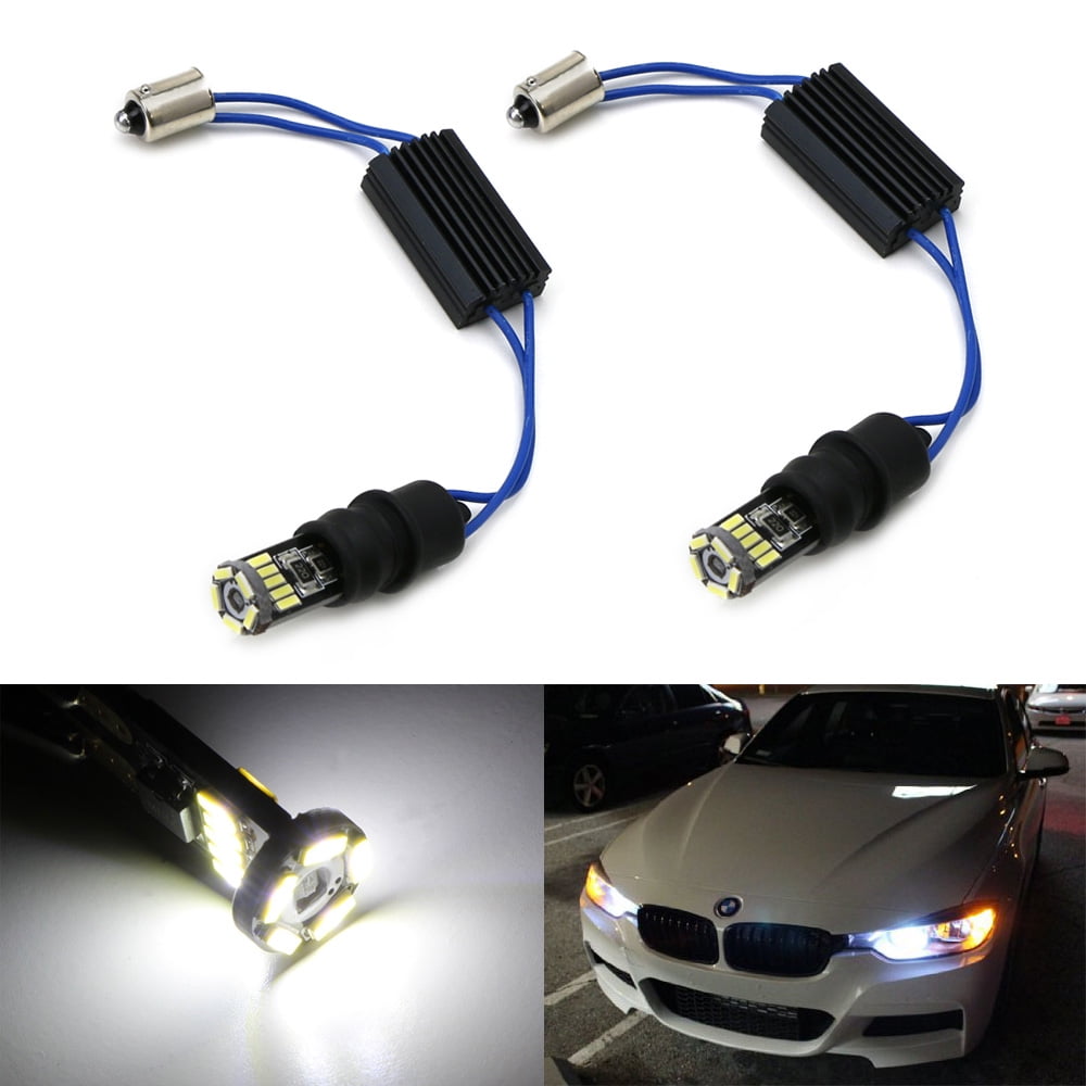 iJDMTOY 6000K Xenon White CAN-bus Error Free 15-SMD-1210 LED Lights For non-Xeonn trim BMW F30 3 Series 328i 335i Position Parking Lights 