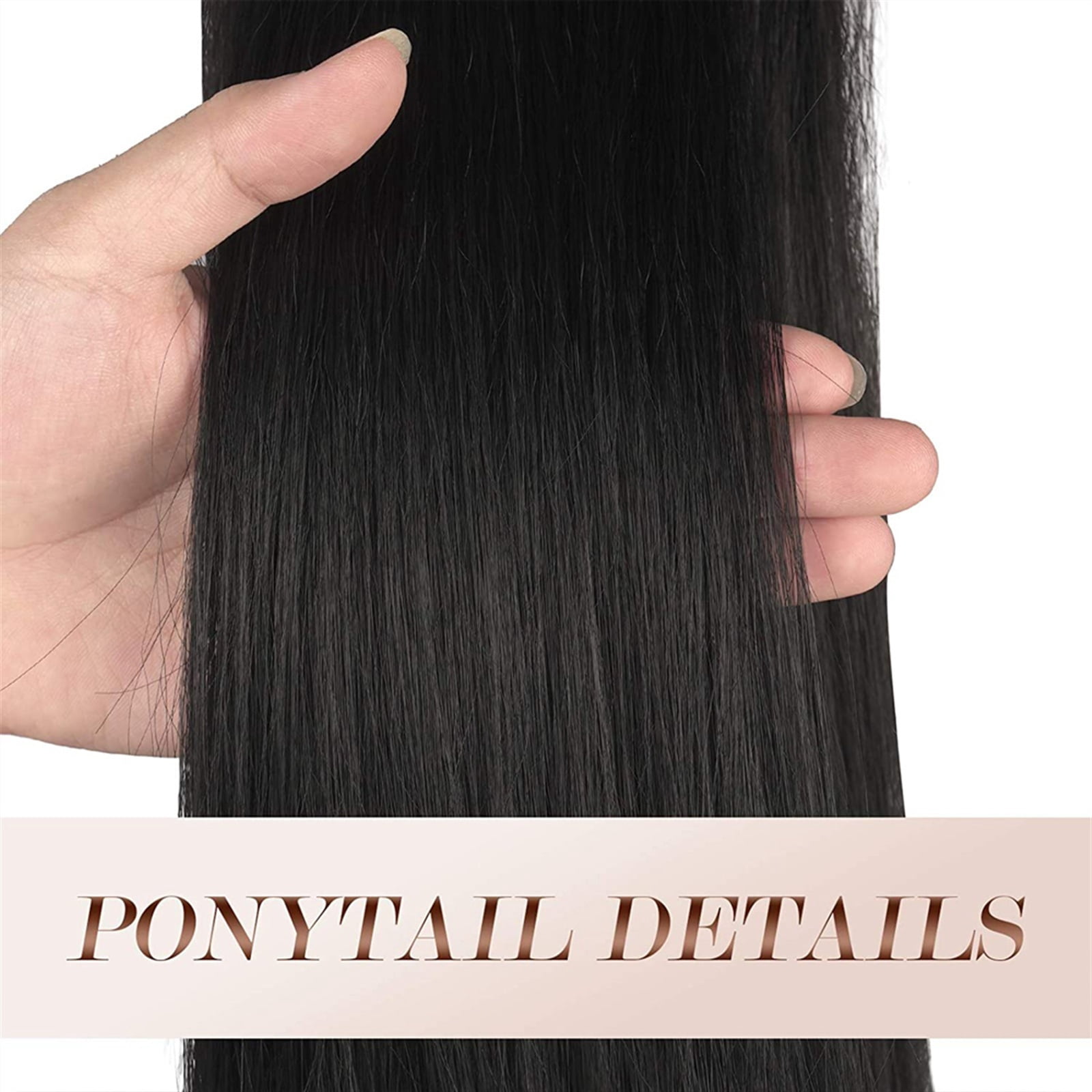 8-30" Straight Brazilian Drawstring Ponytail Hairpieces for Women Drawstring Ponytail Human Hair Extensions Unprocessed Natural Color Human Hair