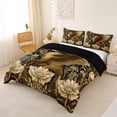 thumbnail image 2 of Erosebridal Teens Magical Dragon Queen Duvet Cover Set,Boys Girls Chic Floral Roses Bedding,Black Gold,Black Reversible,3 Pieces,No Comforter, 2 of 5