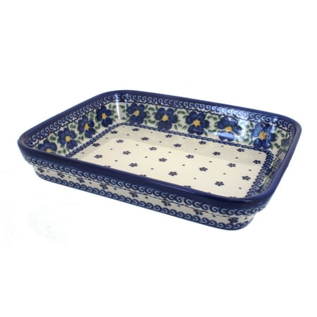 

Blue Rose Polish Pottery Spring Blossom Medium Rectangular Baker