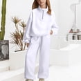 thumbnail image 2 of Coerni Girls Sweatsuit 2 Piece Outfits Fall Winter Fleece Turtleneck Half Zip Sweatshirts and Sweatpants Joggers Set Comfy Clothes, 2 of 4