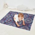 thumbnail image 2 of Blue Ethnic Paisley Pattern Blanket,Comfortable Soft Flannel Throw Blanket,All Season,Warm Lightweight Blankets for Sofa Bed Couch Living Room Chair,30"x40", 2 of 4