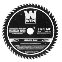 WEN 6.5-Inch 56-Tooth Carbide-Tipped Thin-Kerf Professional ATAFR Track Saw Blade with PTFE Coating