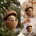 thumbnail image 4 of Cheapark 2D Sleeping Acorn Christmas Hanging Ornament Flat Design Cute Tree Pendant for Xmas Tree Holiday Home Decor Gift, 4 of 7