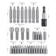 Bosisa 34Pcs Screwdriver Bit Set 2550Mm Long With Adapter Quick