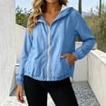 thumbnail image 3 of Husipze Womens Outdoor Jacket Packable Lightweight Long Sleeve Workout Jacket with Pockets Drawstring Breathable Sports Coat for Hiking Light Blue XL, 3 of 8