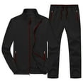 thumbnail image 3 of Satankud Men's Tracksuits 2 Pieces Set Long Sleeve Causal Full Zip Hiking Jogging Gym Sports Sweatsuit for Men Outfits Black-XL, 3 of 8