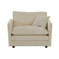 thumbnail image 4 of 2 Seater Loveseat and Chair Set, 2 Piece Sofa & Chair Set, Loveseat and Accent Chair, 2-Piece Upholstered Chenille Sofa Living Room Couch Furniture(1+2 Seat ) (Beige), 4 of 11