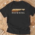thumbnail image 3 of Browning Wv Evergreen Sunset Eighties Retro TShirt, 3 of 6