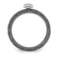 thumbnail image 2 of Sterling Silver Stackable Expressions Black Plated 0.02 Ct. Diamond Heart Ring Size 6, 2 of 5
