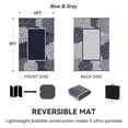 thumbnail image 5 of SIXHOME Outdoor Rug 6'x9' Waterproof Reversible Patio Rug Floral Border Plastic Straw Indoor Outdoor Rug for RV Camping Garden Picnic Beach Deck Backyard Porch Decor Blue and Gray, 5 of 8