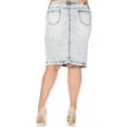 thumbnail image 5 of Be-Girl Women Plus Size Distressed Acid Wash Denim Knee-Length Skirt -SG-79002, 5 of 5