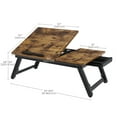 thumbnail image 5 of SONGMICS Bureau pour Ordinateur Portable pour Lit Ou Sofa avec Dessus Inclinable Réglable, Brun Rustique, 5 of 5