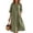 *Army Green, variant on ClodeEU Women's V Neck Half Button 3/4 Sleeve Linen Cotton Midi Dress with Pockets,Casual Loose Dress Army Green,Women's Plus L