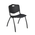 thumbnail image 3 of Regency Cain 30 in. Square Breakroom Table- White & 4 M Stack Chairs- Black, 3 of 6
