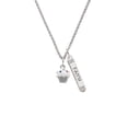 thumbnail image 2 of Delight Jewelry Silvertone Small White Cupcake with Crystal Sprinkles Silvertone Believe Faith Prayer Hope Bar Charm Necklace, 23", 2 of 4