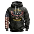 thumbnail image 4 of 250th Anniversary Patriotic USA 1776-2026 Sweatshirt, Mens Tactical Hoodies Pullover Vintage American Flag Print Hoodie with Pocket, 4 of 5