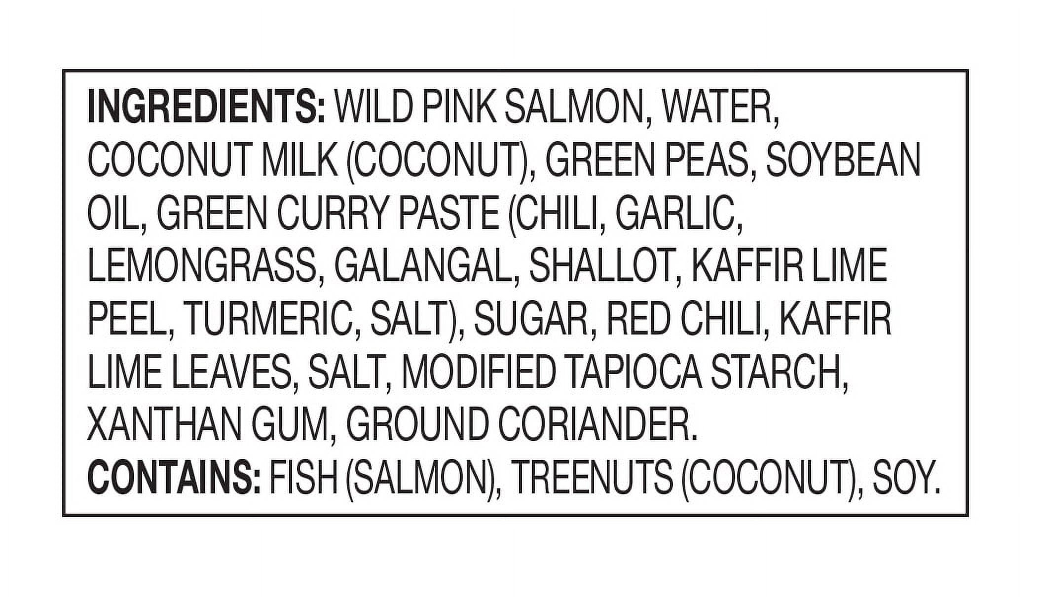 (3 pack) Ocean's Wild Alaskan Pink Salmon, Thai Green Curry, 12g Protein, Shelf-Stable, 3.17 oz Pouch