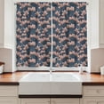 thumbnail image 2 of Ambesonne Flowers Kitchen Curtains, Magnolia Flowers Japan, 55"x45", Dark Blue Coral, 2 of 3