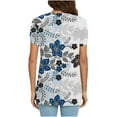 thumbnail image 4 of Pompotops Mode T-shirt d'Été à Manches Courtes Col en V Imprimé Décontracté Blouse Liquidation, 4 of 6