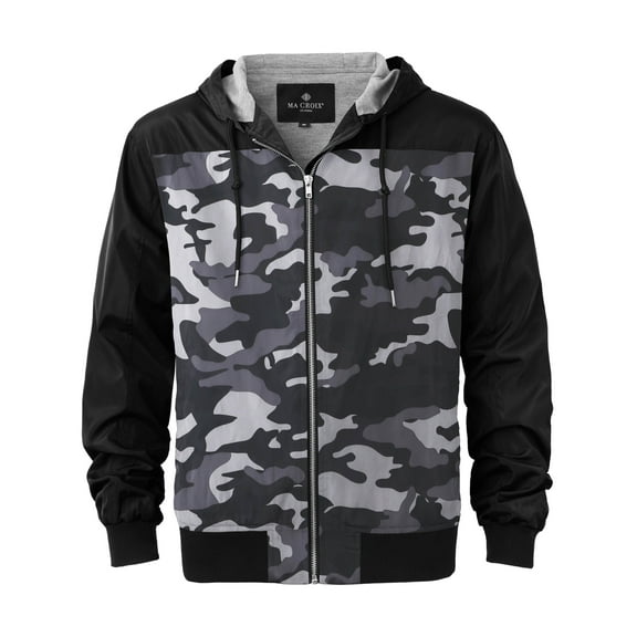 Ma Croix Mens Windbreaker Jacket Slim Fit Water & Wind Resistant Active Track Jacket