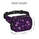 thumbnail image 4 of Fotbe Purple Snow Flakes Cangurera Cuadrada con Estampado de Doble Capa, Bolsa de Cintura Ajustable Mini para Hombres y Mujeres, 4 of 9