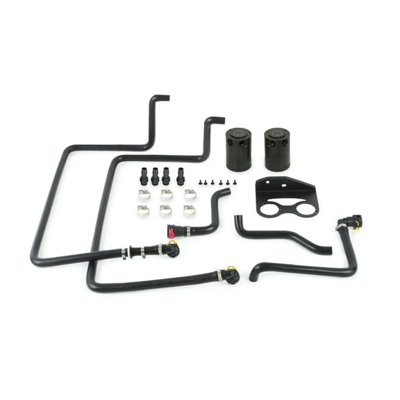 Mishimoto MMBCC-F27T-15SBE Baffled Oil Catch Can Compatible With Ford F-150 2.7L Ecoboost 2015-2017 Black