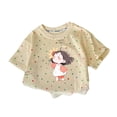 thumbnail image 5 of Asxite Toddler Girls Tshirt Print Short Sleeve Crew Neck Casual Breathable Summer Tops 1-12Y, 5 of 6