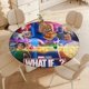thumbnail image 4 of ¿Qué pasaría si...?-theme Fitted Round Tablecloths Elastic Edged Table Covers Waterproof Table Cloth for Kitchen Holiday Party Tables Decor 150cm, 4 of 6